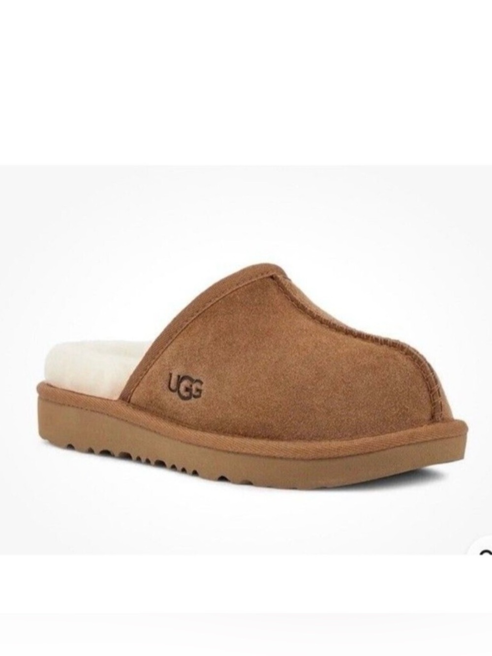 UGG Keegan Slide Slipper Chestnut Suede Shearling Slip On Shoes Kids Size 1 US